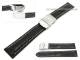 Uhrenarmband 26mm schwarz helle Naht Alligator-Pr�gung Faltschlie�e (Schlie�enansto� 24 mm)