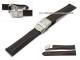 Uhrenarmband 20mm schwarz Faltschlie�e glatt rote Kontrastnaht (Schlie�enansto� 18 mm)