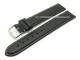 Uhrenarmband XL 18mm Kalbleder schwarz fein genarbt helle Kontrastnaht (Schlie�enansto� 18 mm)