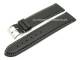 Uhrenarmband XL 22mm Kalbleder schwarz fein genarbt helle Kontrastnaht (Schlie�enansto� 22 mm)