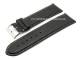 Uhrenarmband XL 26mm Kalbleder schwarz fein genarbt helle Kontrastnaht (Schlie�enansto� 24 mm)