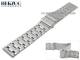 Uhrenarmband 20mm Edelstahl silber Massiv-Optik geb�rstet von HERZOG