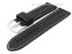 Uhrenarmband 24mm schwarz Kautschuk Doppelwulst helle Naht