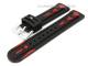 Uhrenarmband 22mm mehrfarbig schwarz-rot Kautschuk Trend-Design