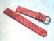 Uhrenarmband 16mm rot/schwarz Synthetik glatt gemustert