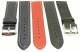 TOP: Uhrenarmband 18-24mm schwarz, dunkelblau und rot Carbon-Look helle Naht