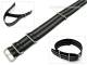 Uhrenarmband 24mm schwarz-grau NATO-Style Durchzugsband