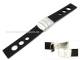 Uhrenarmband 18mm schwarz Silikon Racing-Look glatt Sicherheitsfaltschlie�e (Schlie�enansto� 18 mm)
