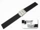 Uhrenarmband 18mm schwarz Silikon glatt Sicherheitsfaltschlie�e (Schlie�enansto� 18 mm)