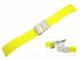 Uhrenarmband 22mm gelb Silikon Streifenmuster Faltschlie�e (Schlie�enansto� 20 mm)