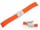 Uhrenarmband 20mm orange Silikon Streifenmuster Faltschlie�e (Schlie�enansto� 18 mm)