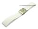 Uhrenarmband 20mm weiss Silikon Streifenmuster Faltschlie�e (Schlie�enansto� 18 mm)