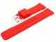 Uhrenarmband 24mm rot Silikon glatte Oberfl�che (Schlie�enansto� 22 mm)