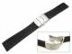 Sportband 20mm schwarz Silikon gemustert Sicherheitsfaltschlie�e (Schlie�enansto� 18 mm)