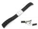 Uhrenarmband 24mm schwarz Silikon gemustert Faltschlie�e (Schlie�enansto� 22 mm)