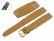Uhrenarmband 20mm fester Steg hellbraun glatt mit Lederunterlage Schlie�e gold