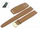 Uhrenarmband 20mm fester Steg braun genarbt mit Lederunterlage Schlie�e gold