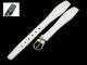 Uhrenarmband Damen 16mm fester Steg wei� glatt Schlie�e gold