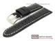 Uhrenband 22mm schwarz Alligator-Pr�gung helle Kontrastnaht von BOB