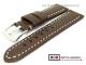 Uhrenband 24mm dunkelbraun glatte Oberfl�che helle Kontrastnaht von BOB