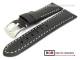 Uhrenband 24mm schwarz glatte Oberfl�che helle Kontrastnaht von BOB