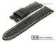 Uhrenband 22mm schwarz f�r Panerai Faltschlie�e glatte Oberfl�che helle Kontrastnaht von BOB