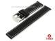 Uhrenarmband TIMEX 20mm schwarz Leder glatt wei�e Naht Textilumrandung f�r T42491
