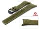 Uhrenarmband TIMEX 26mm oliv Leder (Velour) Rundansto� helle Naht f�r T42621