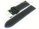 Uhrenarmband 18mm schwarz-dunkelblau Racing-Design