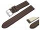 TOP: Uhrenarmband 20mm dunkelbraun Doppelwulst abgen�ht (Schlie�enansto� 18 mm)