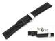 TOP: Uhrenarmband 20mm schwarz Doppelwulst abgen�ht mit Butterfly-Faltschlie�e