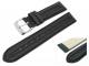 TOP: Uhrenarmband 20mm schwarz Doppelwulst abgen�ht (Schlie�enansto� 18 mm)