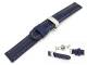 TOP: Uhrenarmband 20mm dunkelblau Wulst wei�e Naht mit Butterfly-Faltschlie�e