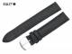 Uhrenarmband 18mm schwarz echt Strau� ohne/wenig Noppen EULIT (Schlie�enansto� 16 mm)