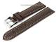 TOP: Uhrenarmband 20mm dunkelbraun genarbt robust wei�e Naht (Schlie�enansto� 18 mm)