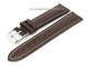 Uhrenarmband 22mm dunkelbraun glatt wei�e Naht (Schlie�enansto� 20 mm)