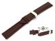 TOP: Uhrenarmband 22mm dunkelbraun glatt abgen�ht mit Butterfly-Faltschlie�e