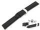 TOP: Uhrenarmband 24mm schwarz glatte Oberfl�che mit Butterfly-Faltschlie�e