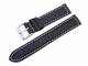 Uhrenarmband 20mm schwarz glatte Oberfl�che wei�e Naht (Schlie�enansto� 18 mm)