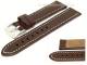 Uhrenarmband 24mm dunkelbraun Fliegerbandoptik glatte Oberfl�che helle Naht