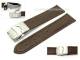 Uhrenarmband 22mm dunkelbraun Faltschlie�e genarbt (Schlie�enansto� 20 mm)