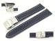 TOP: Uhrenarmband 24mm dunkelblau Faltschlie�e genarbt wei�e Naht