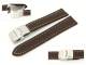 TOP: Uhrenarmband 18mm dunkelbraun Faltschlie�e genarbt wei�e Naht