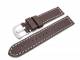 Fliegerband 20mm dunkelbraun glatt wei�e Naht (Schlie�enansto� 18 mm)
