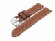 Fliegerband 20mm rotbraun glatt wei�e Naht (Schlie�enansto� 18 mm)