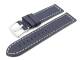 Fliegerband 22mm dunkelblau glatt wei�e Naht (Schlie�enansto� 20 mm)