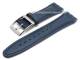 Uhrenarmband f�r Swatch 19mm schwarz-blau Leder matt genarbt abgen�ht