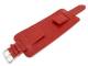 Uhrenarmband 24mm rot Alligator-Pr�gung mit breiter Lederunterlage