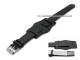 Uhrenarmband 24mm schwarz Fliegerbandoptik mit Lederunterlage (Schlie�enansto� 22 mm)