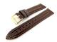 Uhrenarmband 18mm dunkelbraun Sattelleder Doppelwulst wei�e Naht